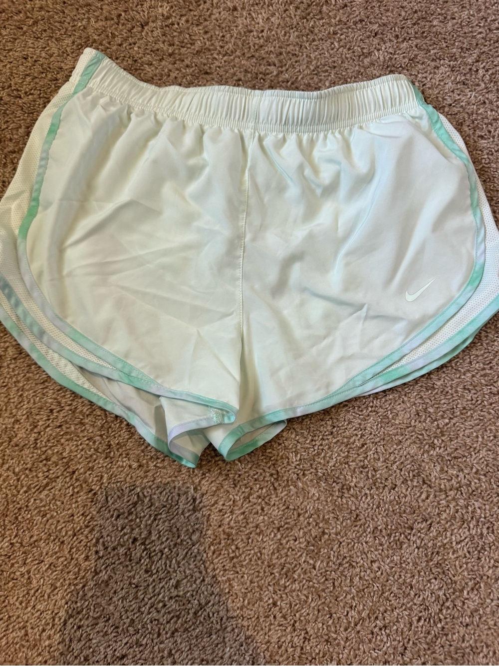 Nike Women’s White Athletic Shorts with Mint Trim